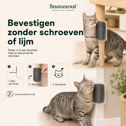 Brosse d'angle auto-massante pour chats avec herbe à chat