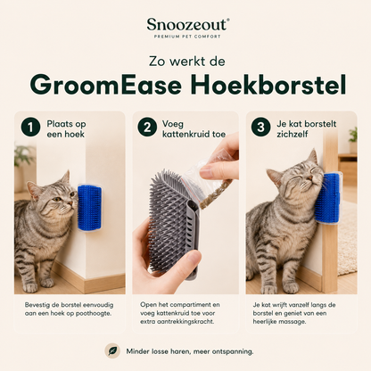 Brosse d'angle auto-massante pour chats avec herbe à chat