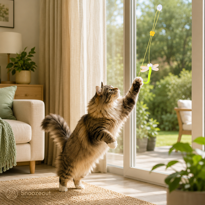 Jouet pour chat suspendu pour porte ou fenêtre