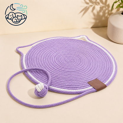 Tapis à gratter rond avec balle jouet