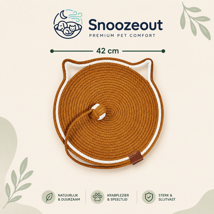 Tapis à gratter rond avec balle jouet