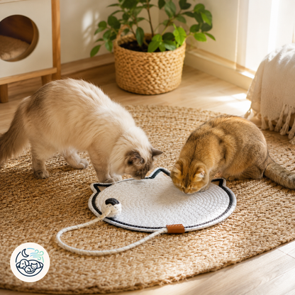 Tapis à gratter rond avec balle jouet