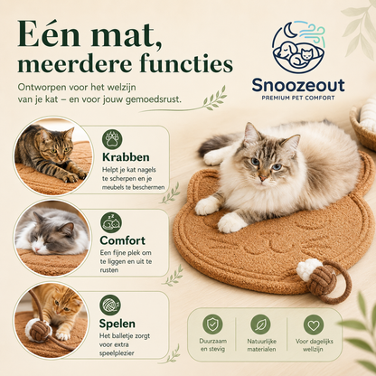 Tapis à gratter rond avec balle jouet