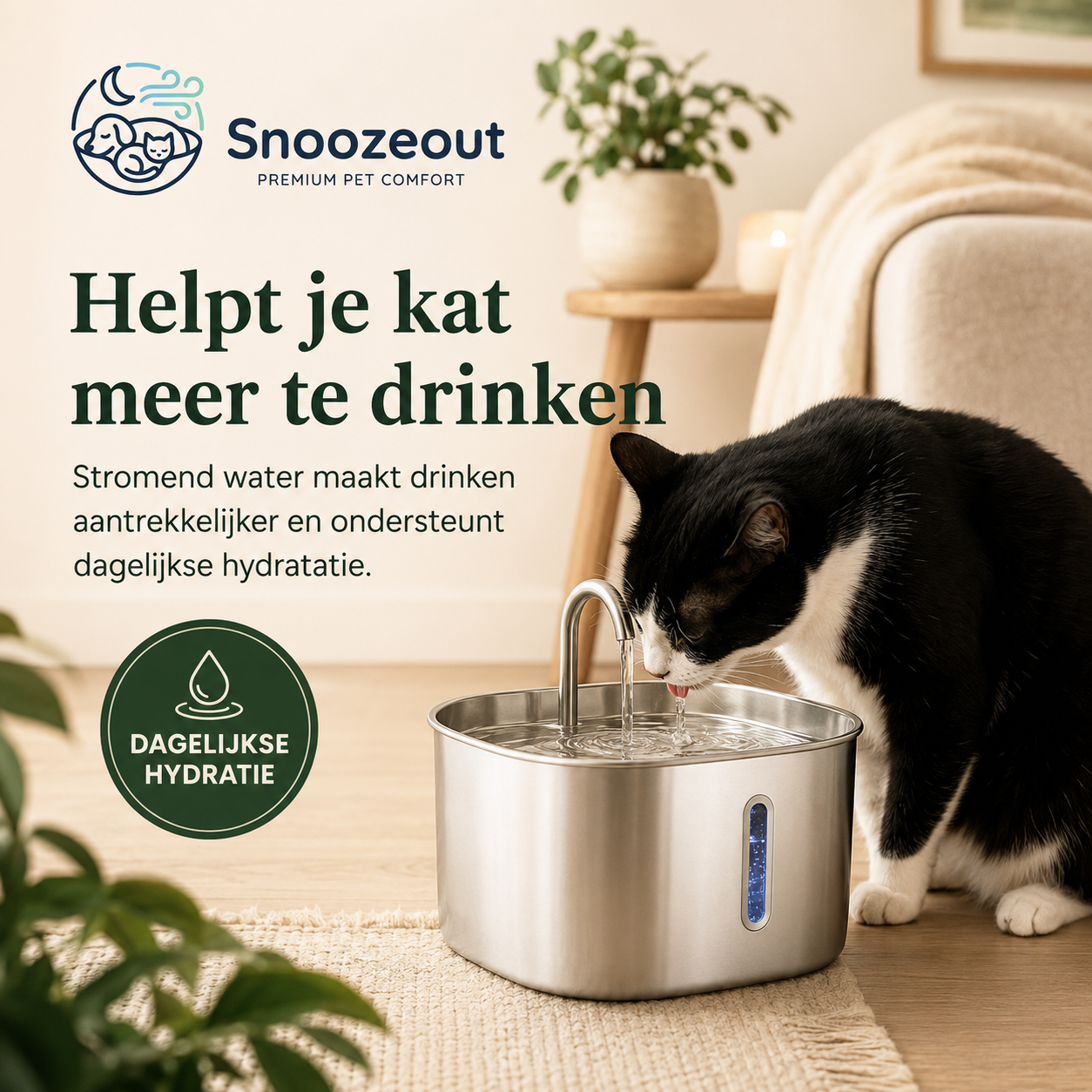 Snoozeout Premium RVS Drinkfontein pour Katten