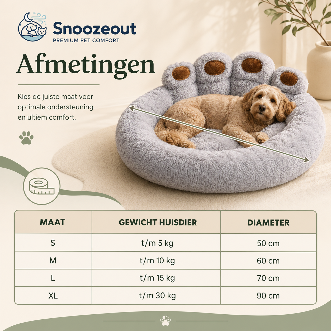 Pootvormige Slaapmand voor Hond & Kat