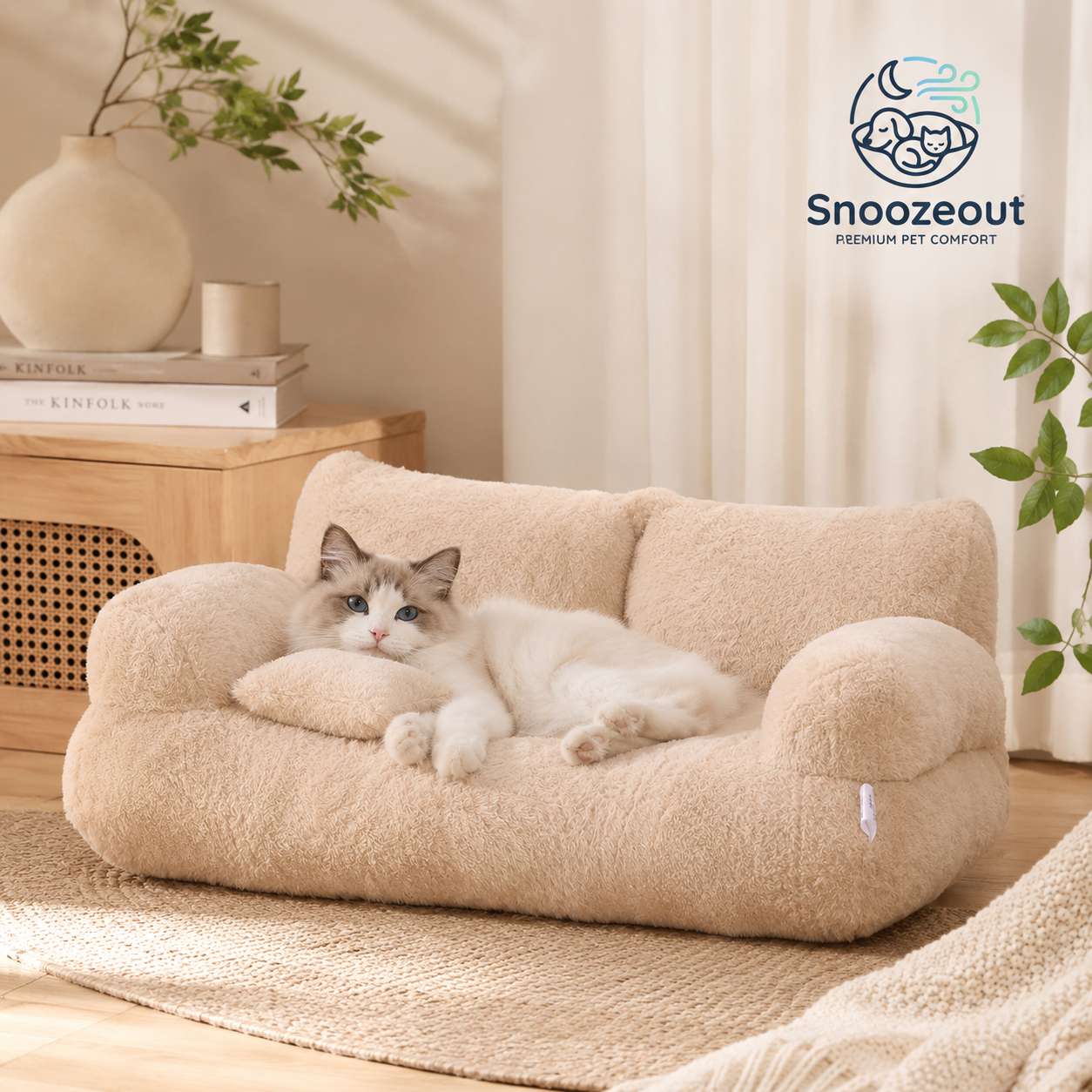 Pluche Kattensofa met Steunrand