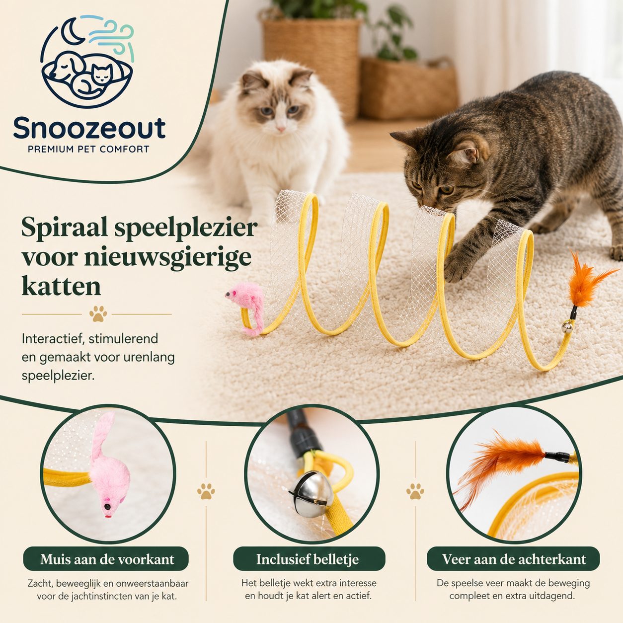Snoozeout Katten Spiraal Speeltunnel
