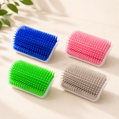 Brosse d'angle auto-massante pour chats avec herbe à chat