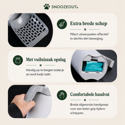 Kattenbakschep met Opvangbak: Zonder Vieze Handen