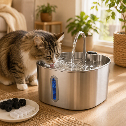 Stromende Drinkfontein voor Katten