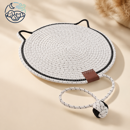 Tapis à gratter rond avec balle jouet